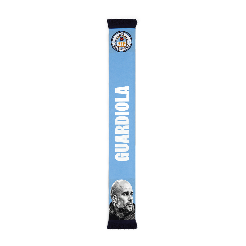 Bufanda Man City  Pep Guardiola azul - Descubra todos los bufandas Manchester City FC en línea - Tienda oficial Manchester City FC